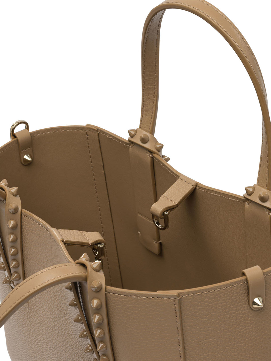 Christian Louboutin Cabata Soft E/W Mini Calf Empire Shoulder Bags - Beige | 8dece8ab4cc41768c68ab71332372afcdb067cf2