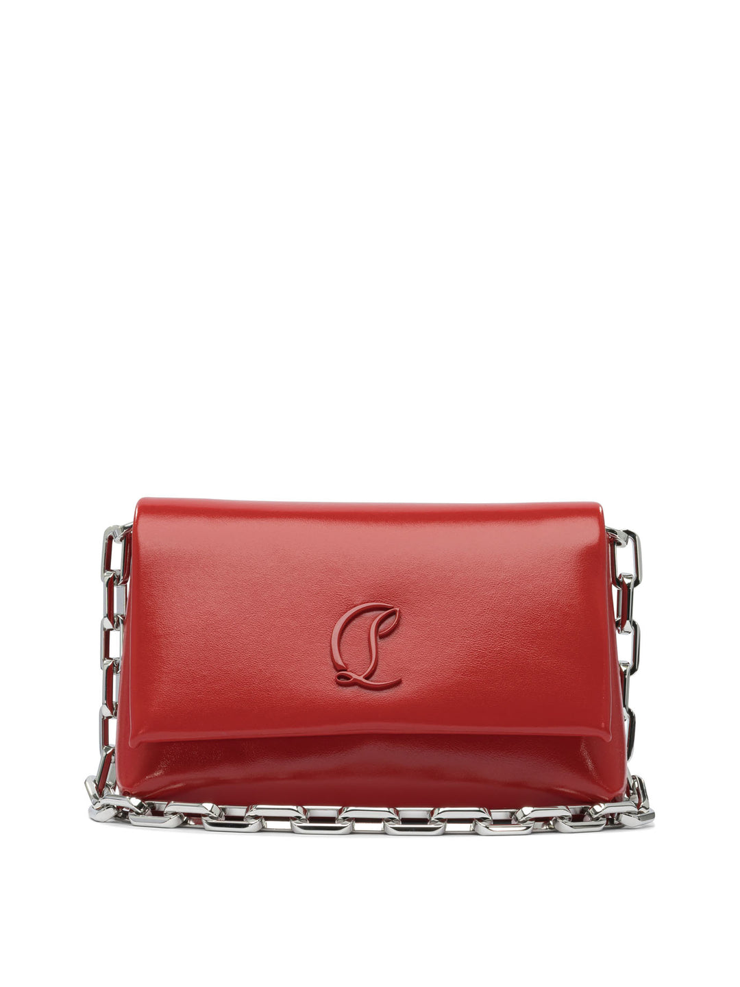 Christian Louboutin Loubi54 Soft Shoulder Small Calf Sugar Clutches - Red | e0a52090d752f37b792173f58f9507954c48d5e0
