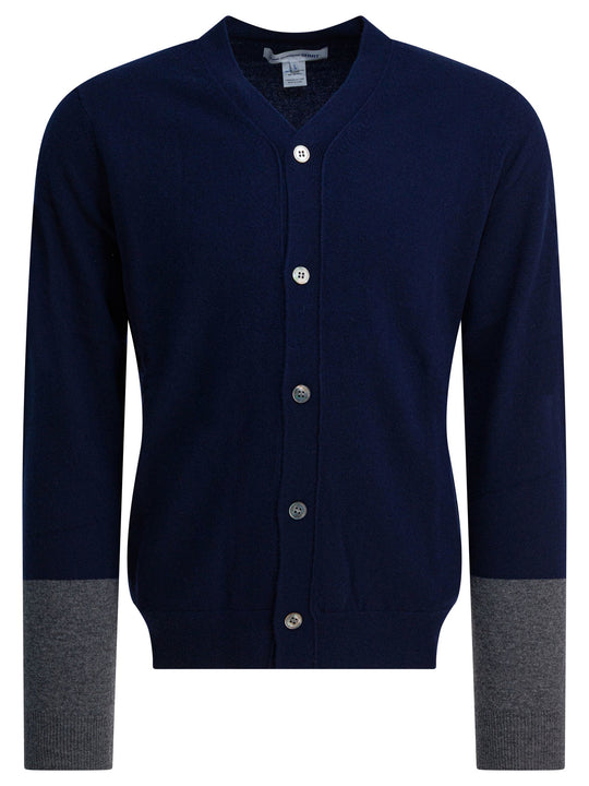 V-Neck Cardigan Knitwear Blue