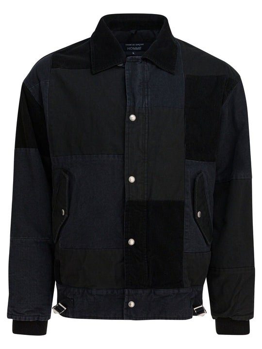 Jacket With Tone-On-Tone Patchwork Jackets And Coats Black