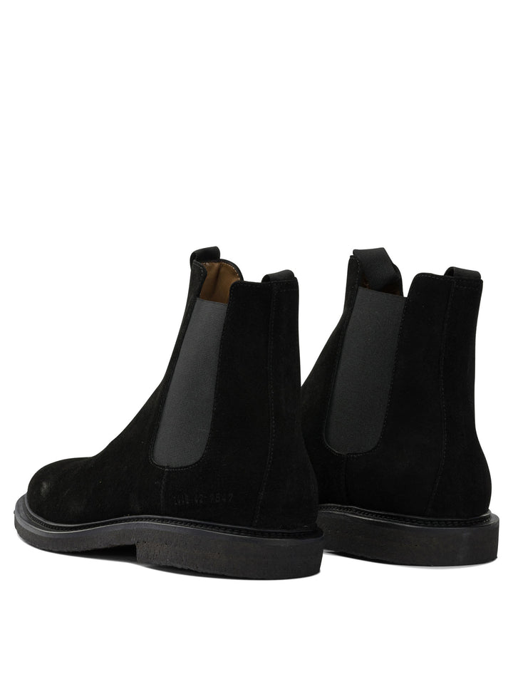 Common Projects Suede Chelsea Ankle Boots - Black | 83dc36cfed54b9a86bd35dcc98a76c05618fed18