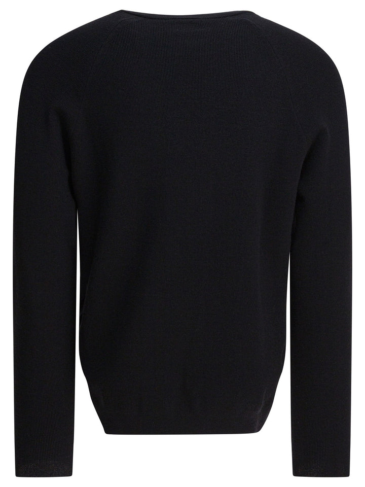 C.P. Company Wool And Silk Crewneck Sweater Knitwear - Black | b4703d4c123eee8c3bbfb6c75ae3a24b9f7afb8b
