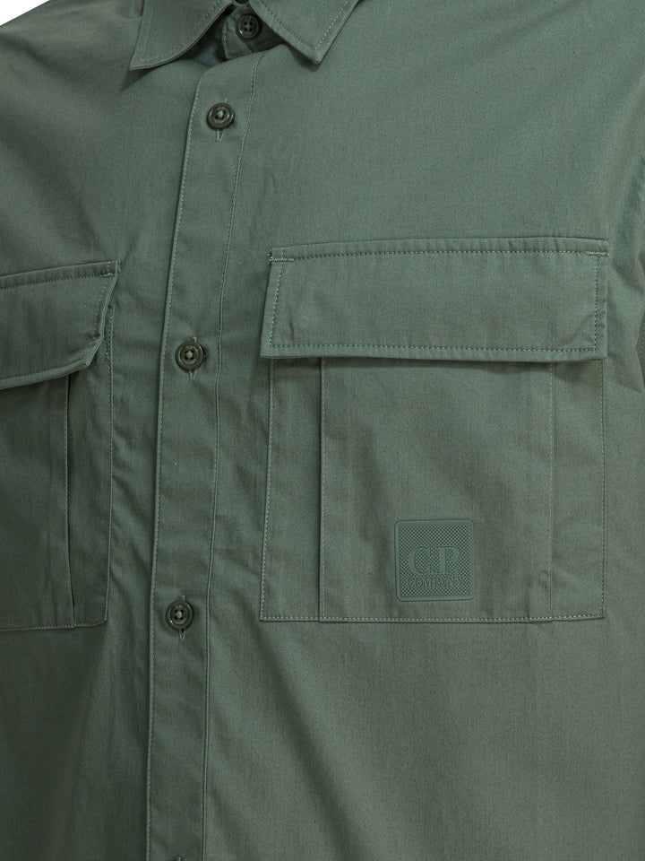 C.P. Company Cotton Gabardine Overshirt Shirts - Green | 9ede1cfa99a2bf506010ea94a0eb0503963e5fd7