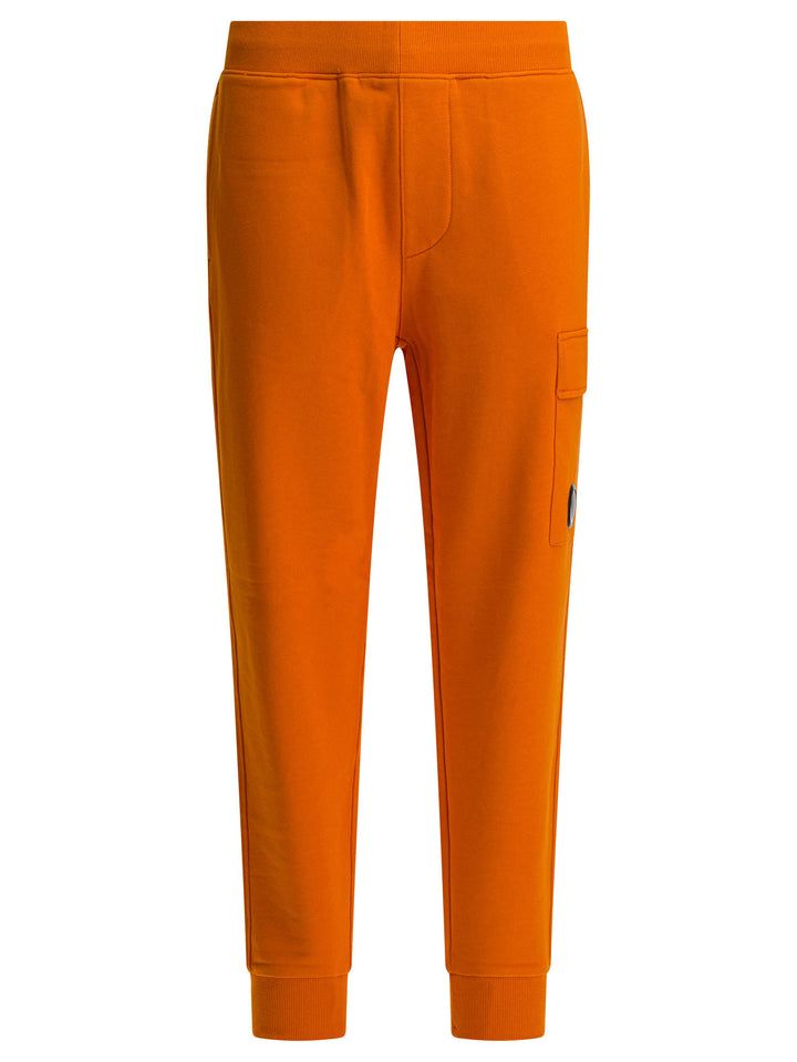 C.P. Company Diagonal Raised Fleece Sweatpants Trousers - Orange | 82c661c0042bb08cef4064326d4781fa938cbf56
