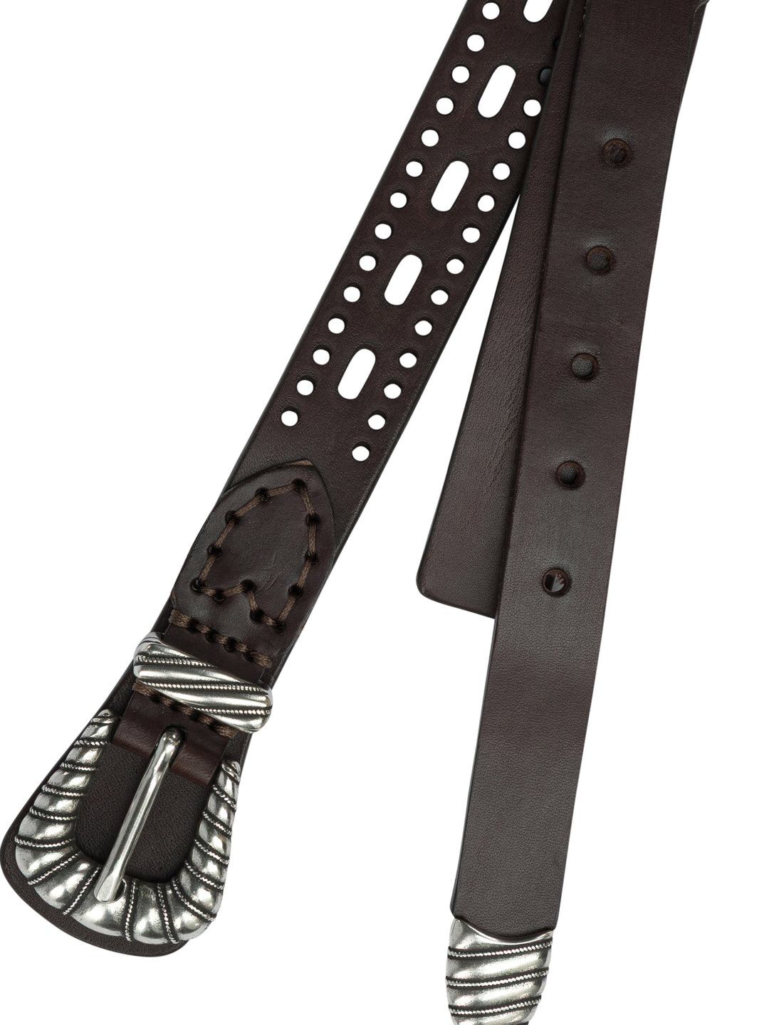 Etro Leather Belt With Perforated Details Belts - Brown | adc8686996772506dfb71af65c64213cc352d822