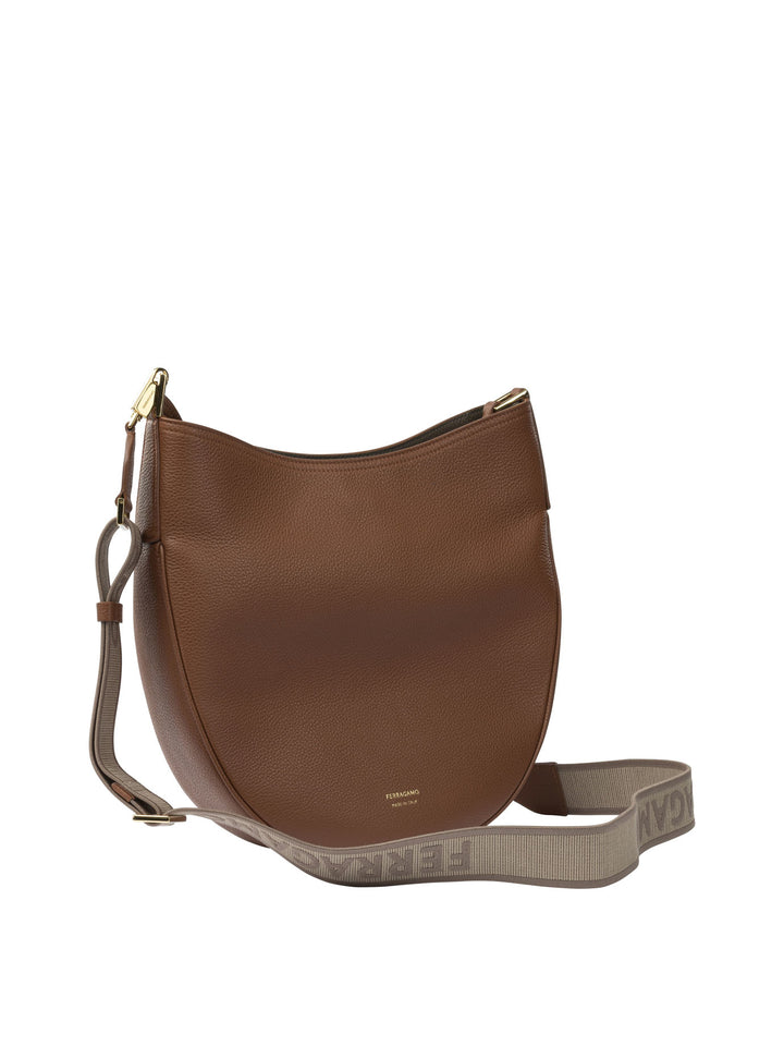 Ferragamo Leather Hobo Bag Crossbody Bags - Brown | 26734edf541b65e8c73a1752c8d196416c1cb3d5