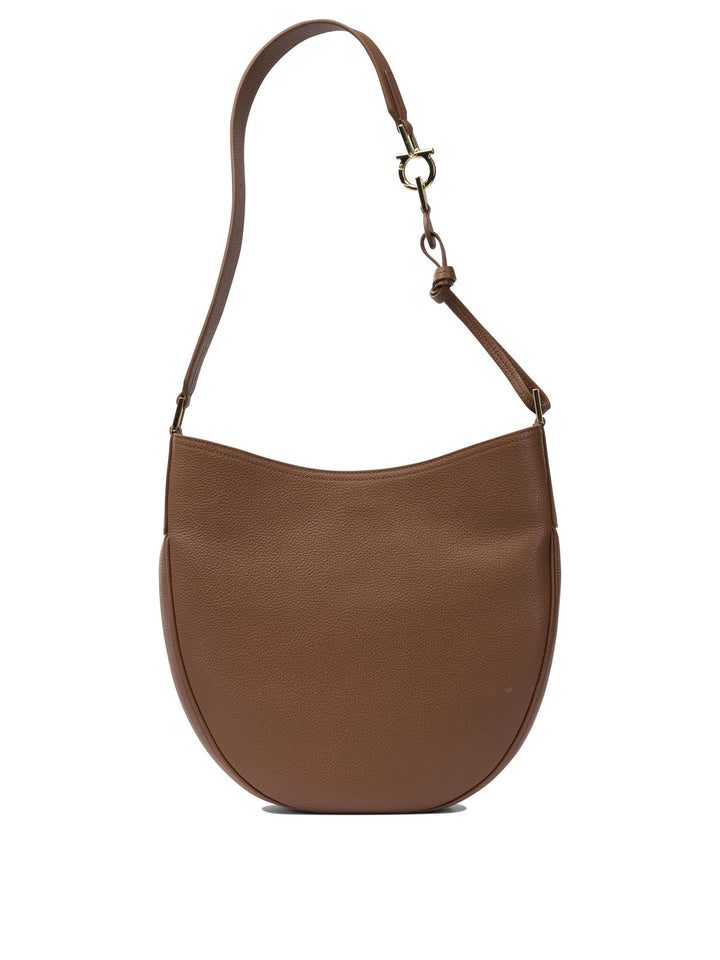 Ferragamo Leather Hobo Bag Crossbody Bags - Brown | 8c7086d5fd97c8d086465c6b34e97144a816737c