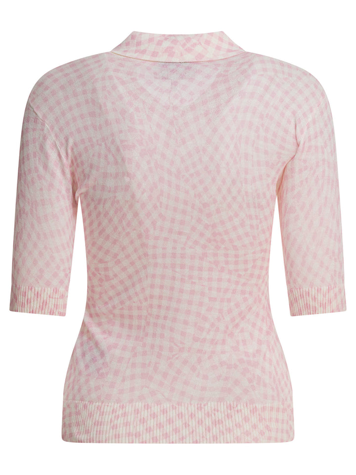 Ganni Cotton Printed Polo Shirt Polo shirts - Pink | b344befedc1b830aa96007fceba816bc907bd186