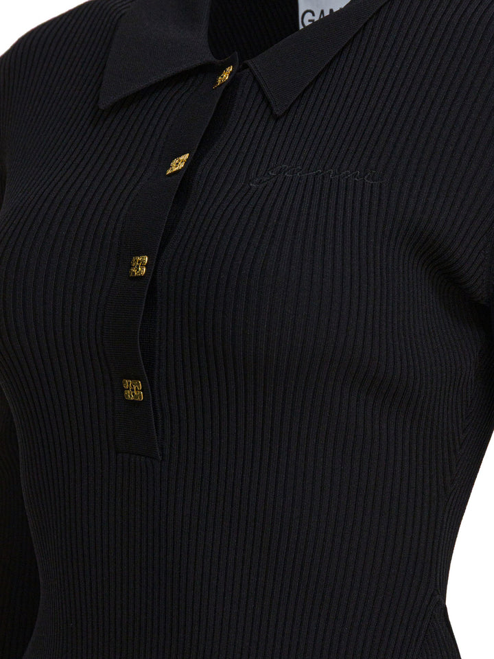 Ganni Flared Dress Dresses - Black | 9cb136a438e2bf1b7e13ee6dcbc9e94fa39b2cc1