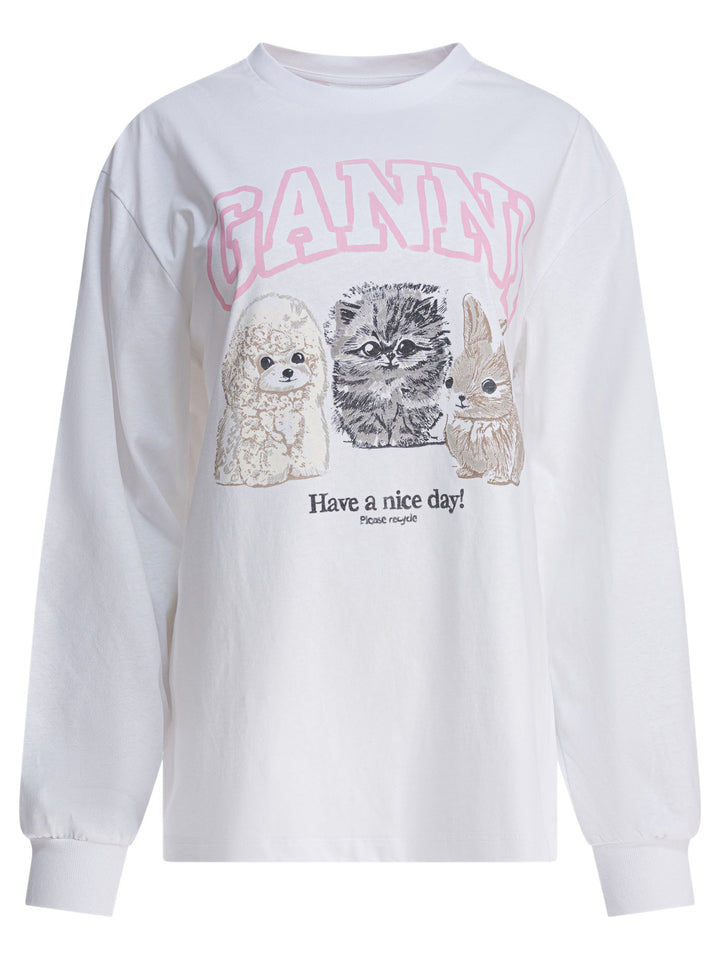 Ganni  T-shirts - White | ad277ec33000b24331501174075b1e1d853fcc22