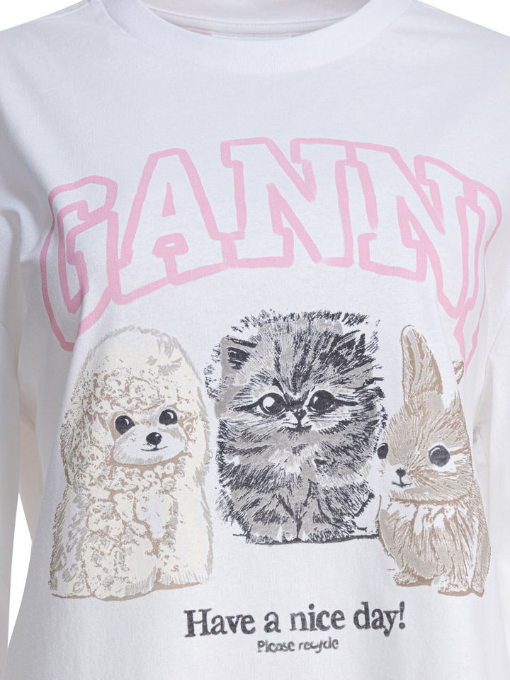 Ganni  T-shirts - White | 7c58df24c0212b452975e1c8e0e6410aa1eddb28