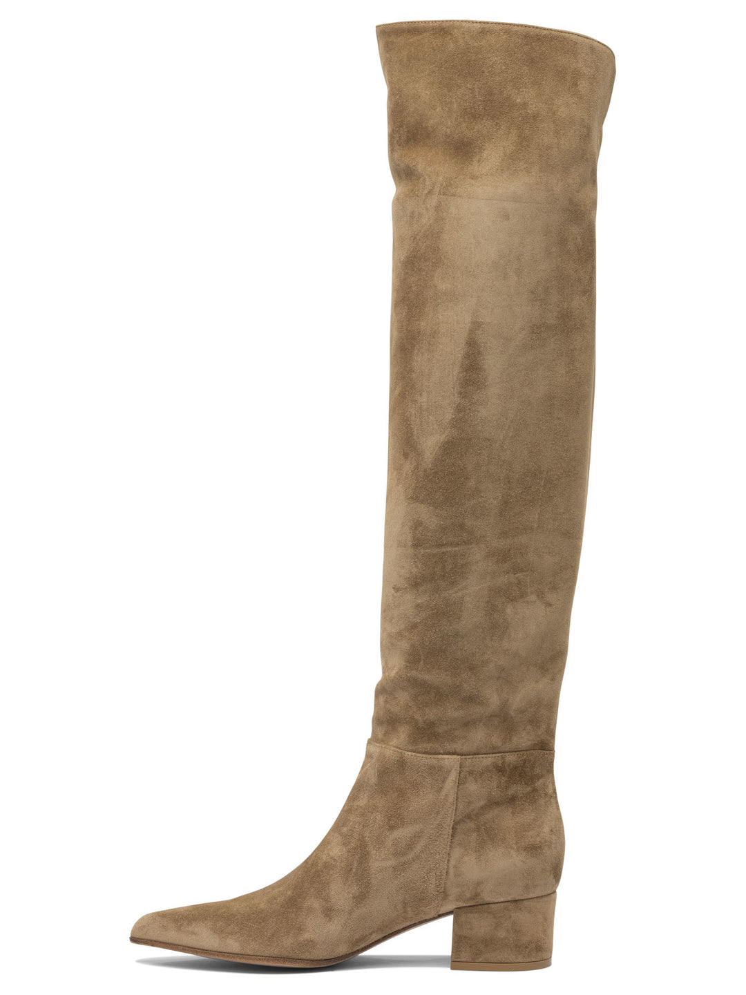 Gianvito Rossi Suede  45mm Boots - Beige | 24f5c54828725b99da174a9bf8df50b606d91ddc