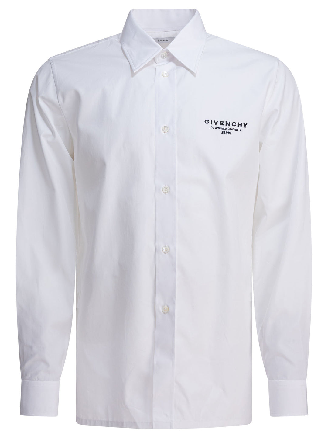 Givenchy Poplin Shirt Embroidered Logo Shirts - White | 36ef05e24364bc3e36935a1524552c8f5a0ff5cf