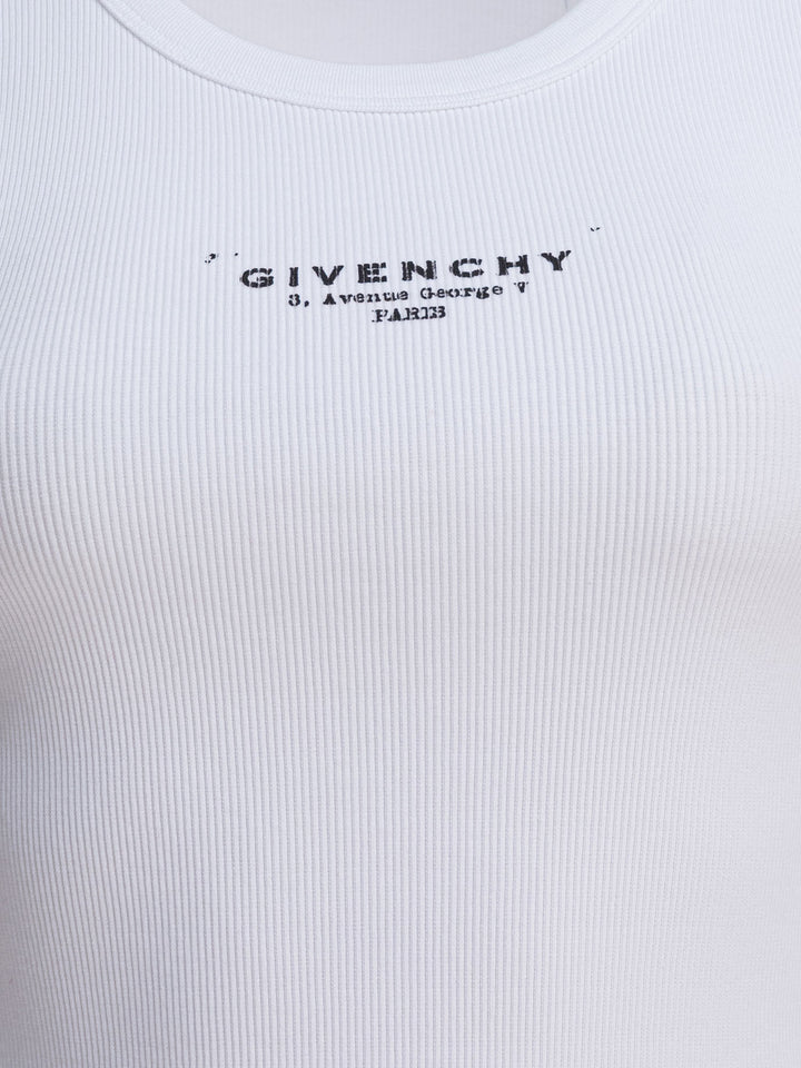 Givenchy Cotton Tank Top With Logo Tops - White | 8020d1a2a2cfdd8627a7fc952826b5a670a8ac62