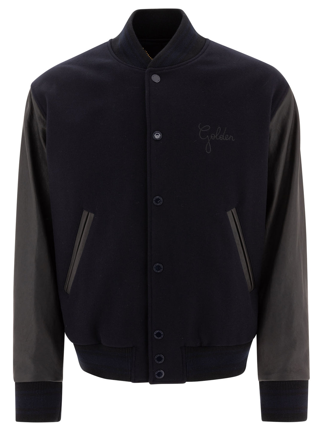 Golden Goose Wool And Leather Bomber Jacket Jackets and Coats - Blue | e0cd4c3d30929e472791dc614cd9d0b1c34485a4