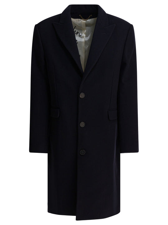 Single-Breasted Wool Coat Jackets And Coats Blue
