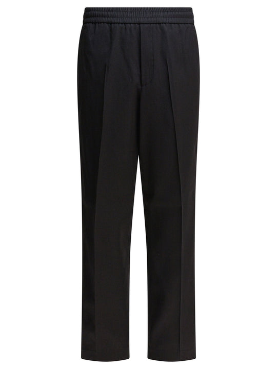 Wool Jogging Pants Trousers Black