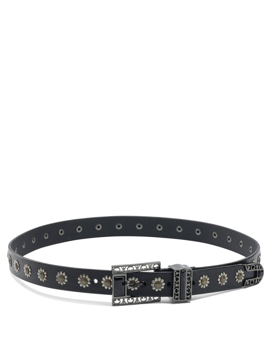 Belt With Embroidery Belts Black