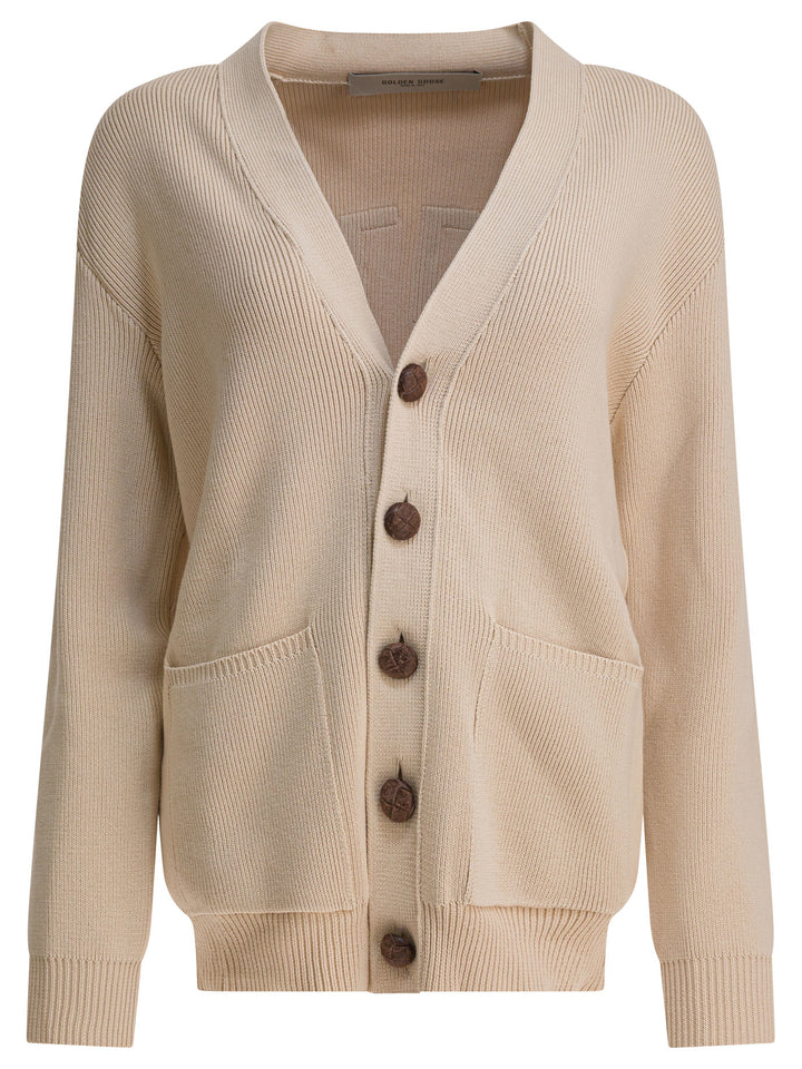 Golden Goose Cotton Cardigan Knitwear - Beige | 54257fa6d11e9d889cb0a3039af85f87b2a5dbcc