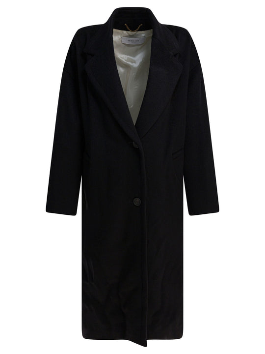 Single-Breasted Cocoon Coat Jackets And Coats Black