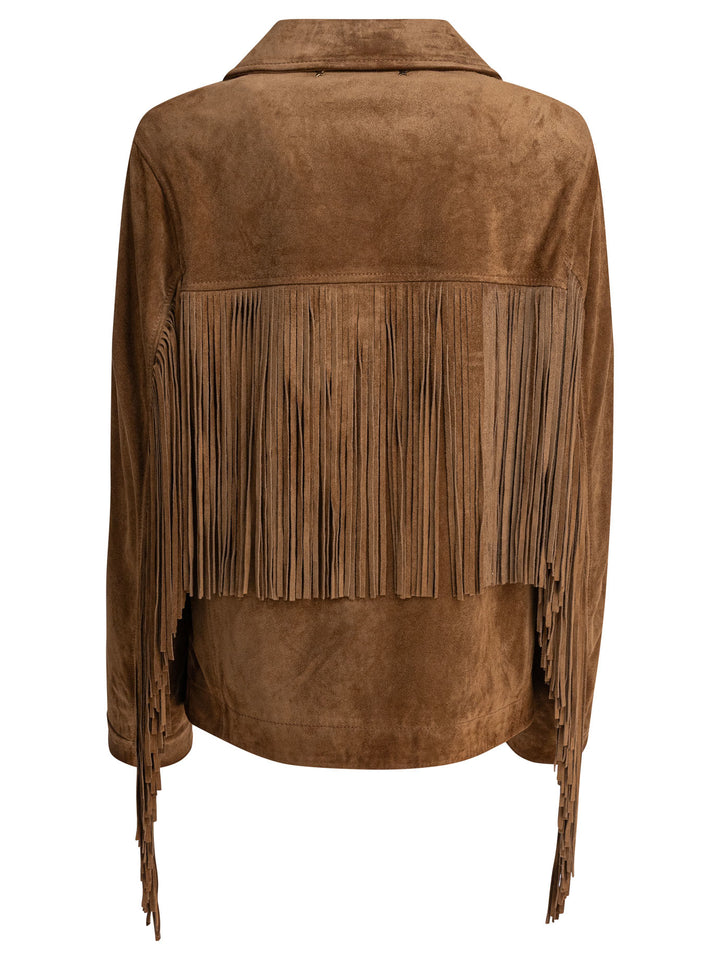 Golden Goose Suede Jacket With Bangs Jackets and Coats - Brown | d136878ca5a1af55badc59878b145b15ea00ba3d