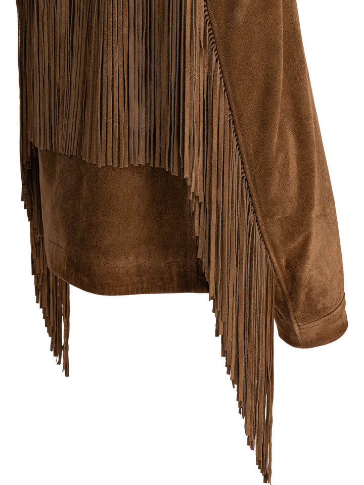 Golden Goose Suede Jacket With Bangs Jackets and Coats - Brown | 46414e731b0647ffbff5782317cb4d8569681720