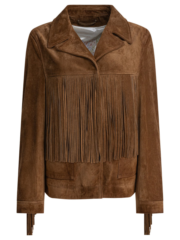 Golden Goose Suede Jacket With Bangs Jackets and Coats - Brown | ea384c0f783160481d8c6db41f396318c6e72c2a
