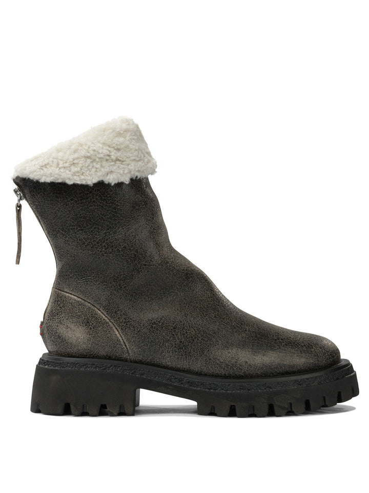 Halmanera Leather Zippered Ankle Boots - Brown | 587548cc9dde38d7639eb3297013c465b2417d31