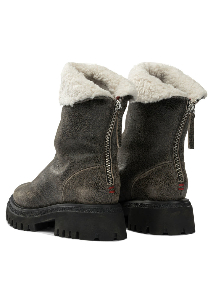 Halmanera Leather Zippered Ankle Boots - Brown | 1de09500a010a842d5c6138dc713f70ecf77ae9e