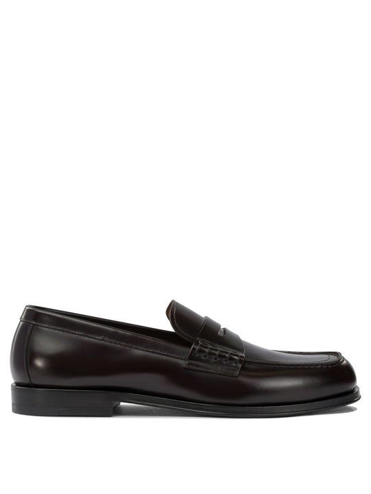 Glossy Leather Loafers Loafers & Slippers Brown
