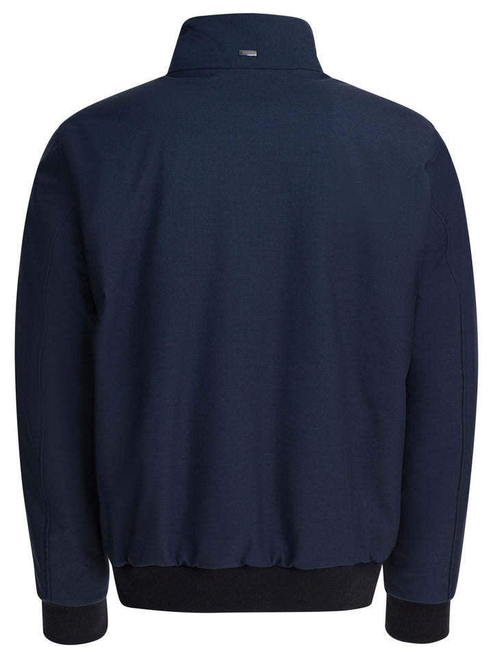 Herno Melange-Effect Bomber Jacket Jackets and Coats - Blue | a65f2920c3ef6f9617fc5e8058a061e622c4dc3f