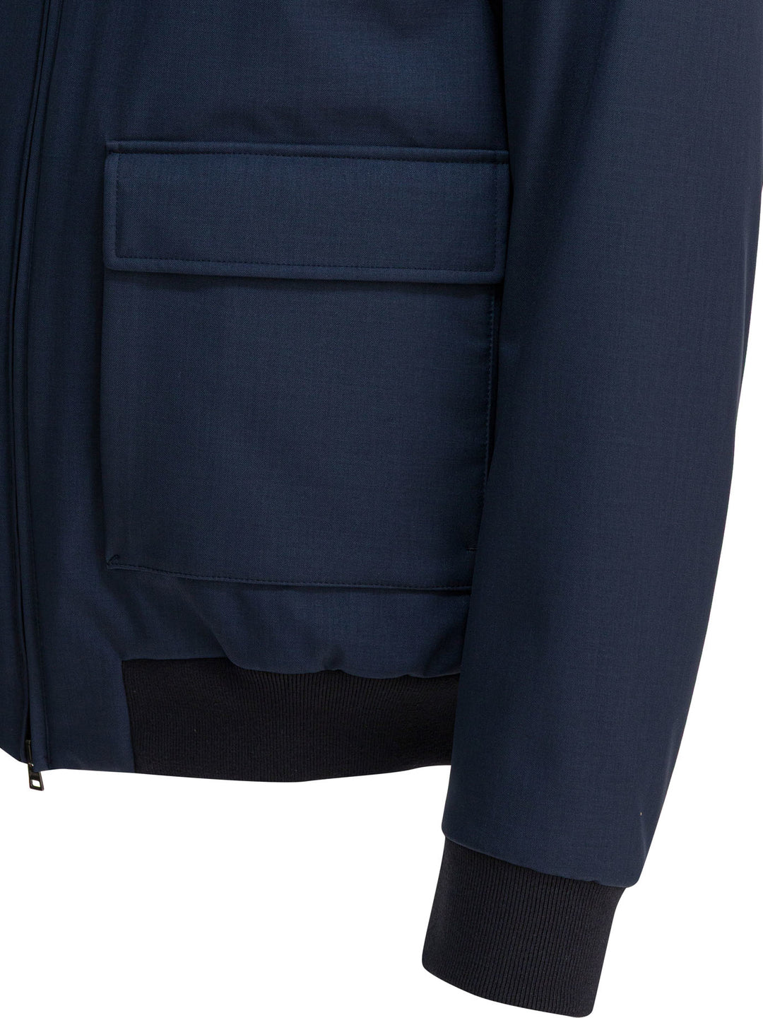 Herno Melange-Effect Bomber Jacket Jackets and Coats - Blue | 8c38b2aac3f16dcecf0ac0d39a12faa267c07467