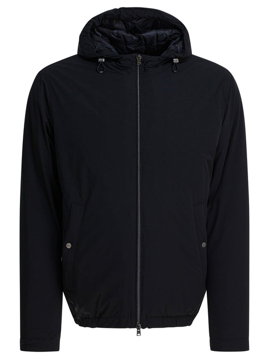 Short Down Jacket With Hood Jackets And Coats Black