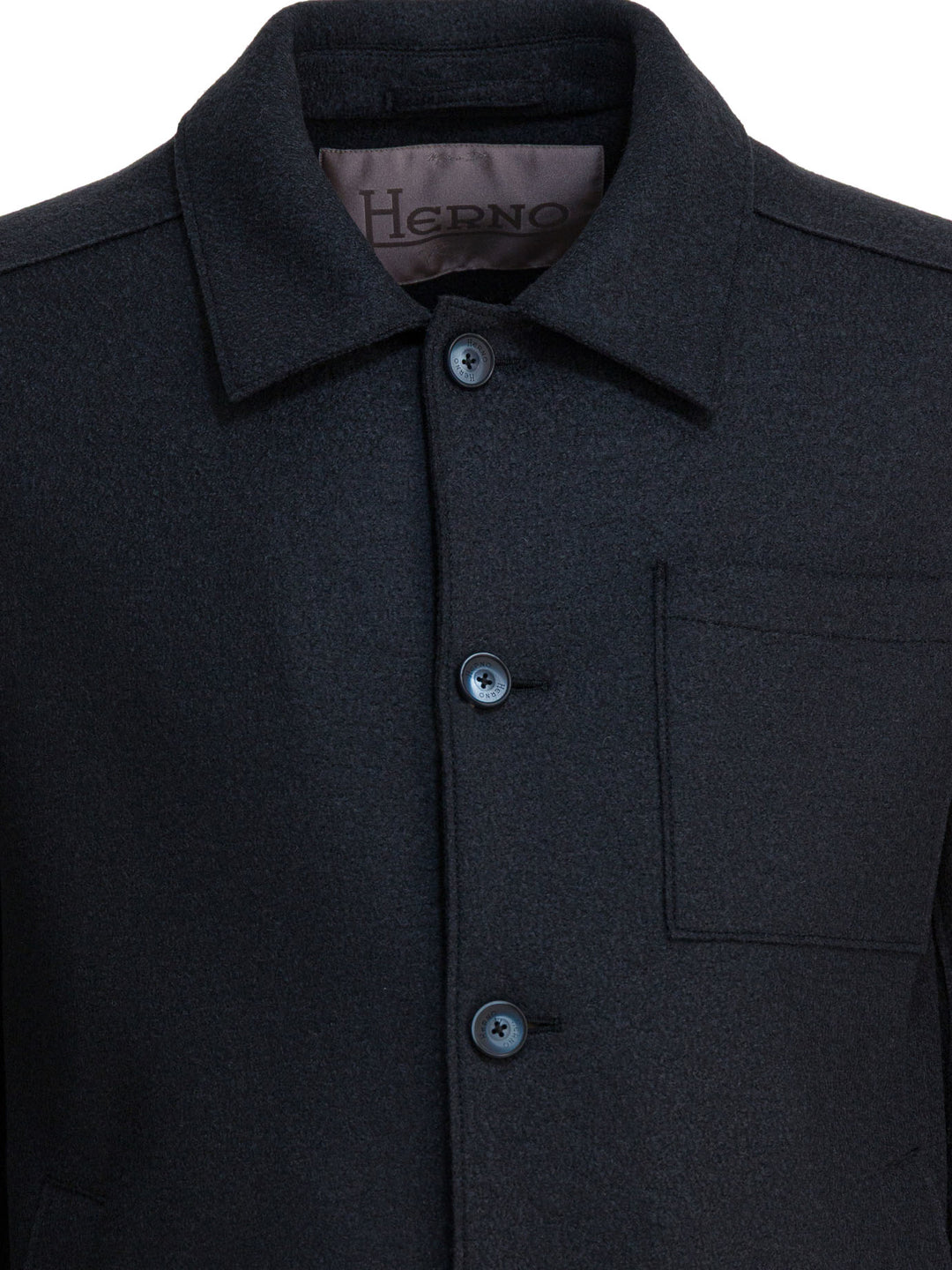 Herno Virgin Wool Overshirt Jacket Jackets and Coats - Blue | d808ac0d86ba9e965d282ad782735aed9e11d68a