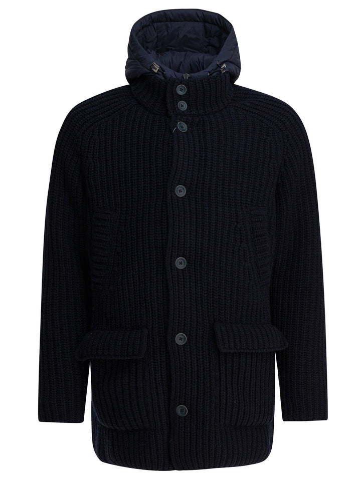 Herno Merino Wool Coat Jackets and Coats - Blue | 6f8d852002f643f5daabbe966c98225b9ebc1be2