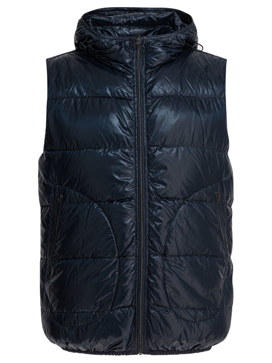 Nylon Sleeveless Jacket Jackets And Coats Blue