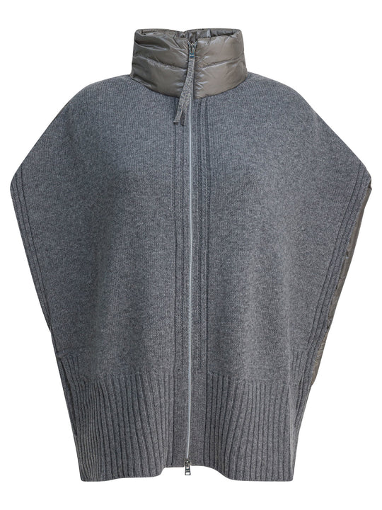Ultralight Wool And Nylon Cape Jackets And Coats Grey