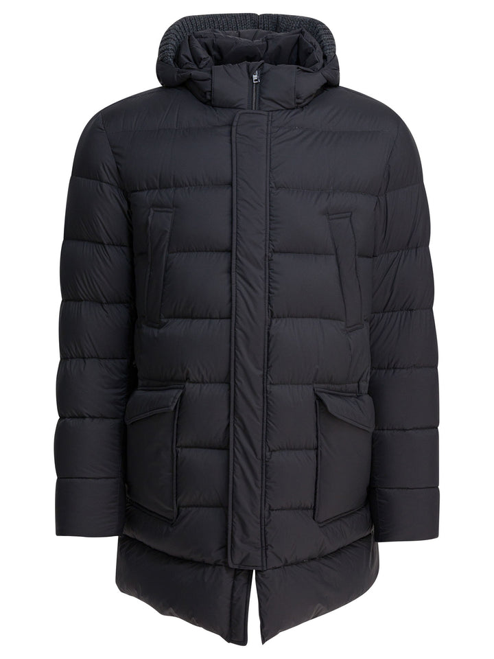 Herno Long Down Jacket With Hood Jackets and Coats - Grey | 173cc7a28e057a1482e265b31443f84c03bf5d41