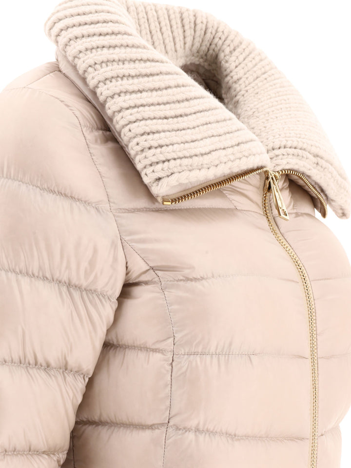 Herno Long Down Jacket With Wool Collar Jackets and Coats - Beige | 28d77d300dda34b66c73b363f06705efecd2ed9a