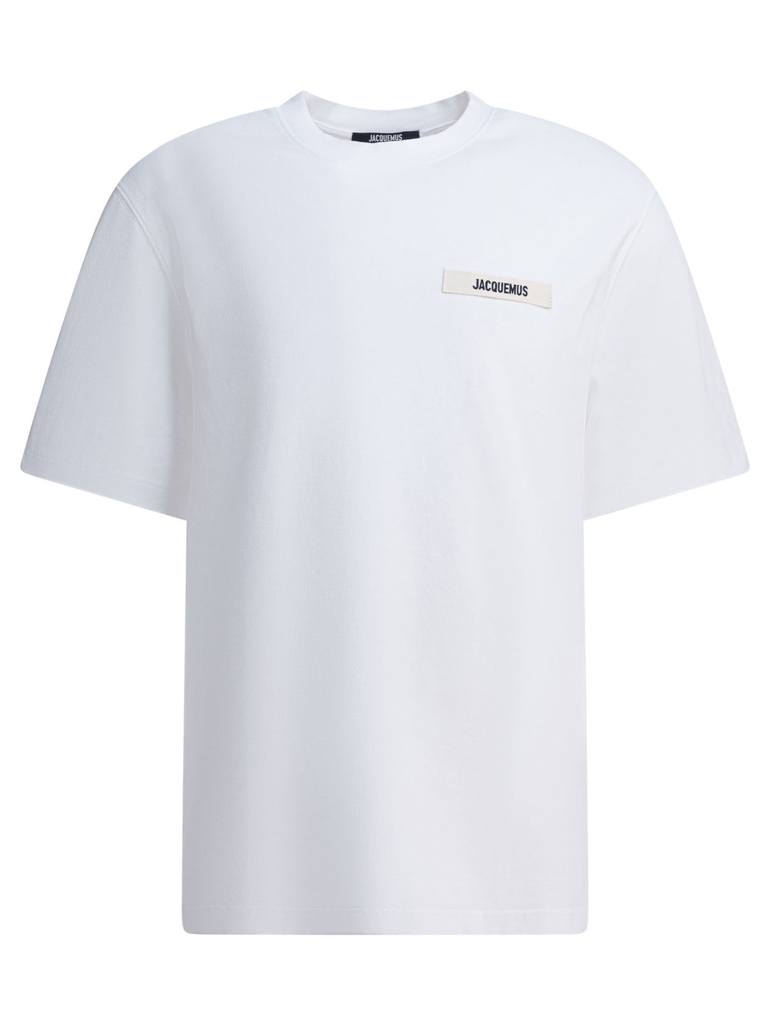 Jacquemus T-Shirt With Gros Grain Logo T-shirts - White | 4f7ef67b8ada40f78a1787474b5a6124d945782e
