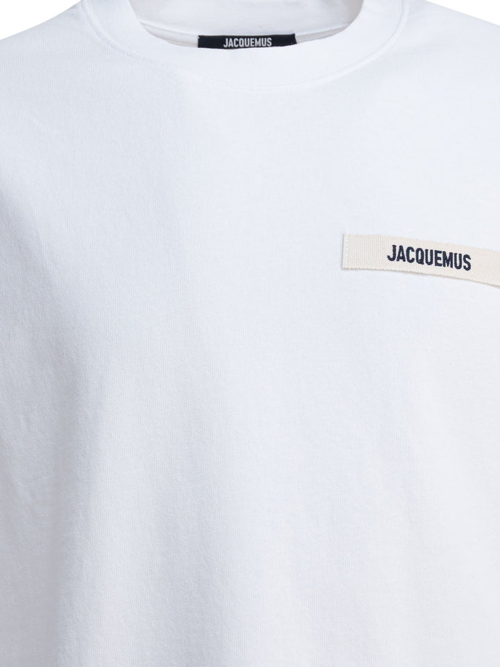 Jacquemus T-Shirt With Gros Grain Logo T-shirts - White | 5efb22111c6606d65f389210d38c14e63508c236