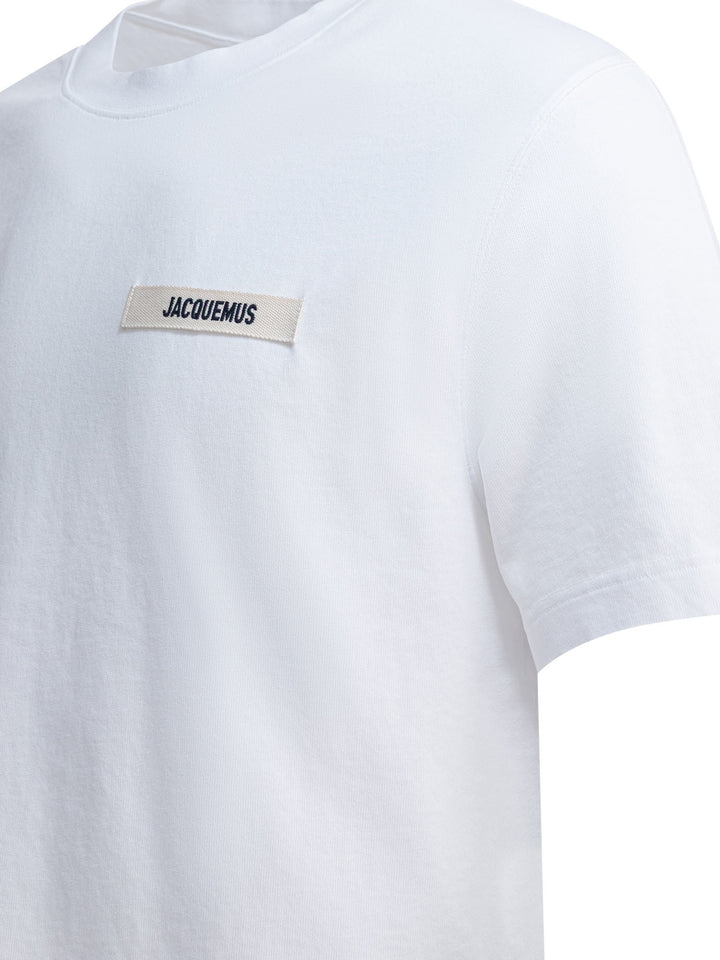 Jacquemus T-Shirt With Gros Grain Logo T-shirts - White | 0903f6e30eadb52d3e5813e857e48a224a916fbc