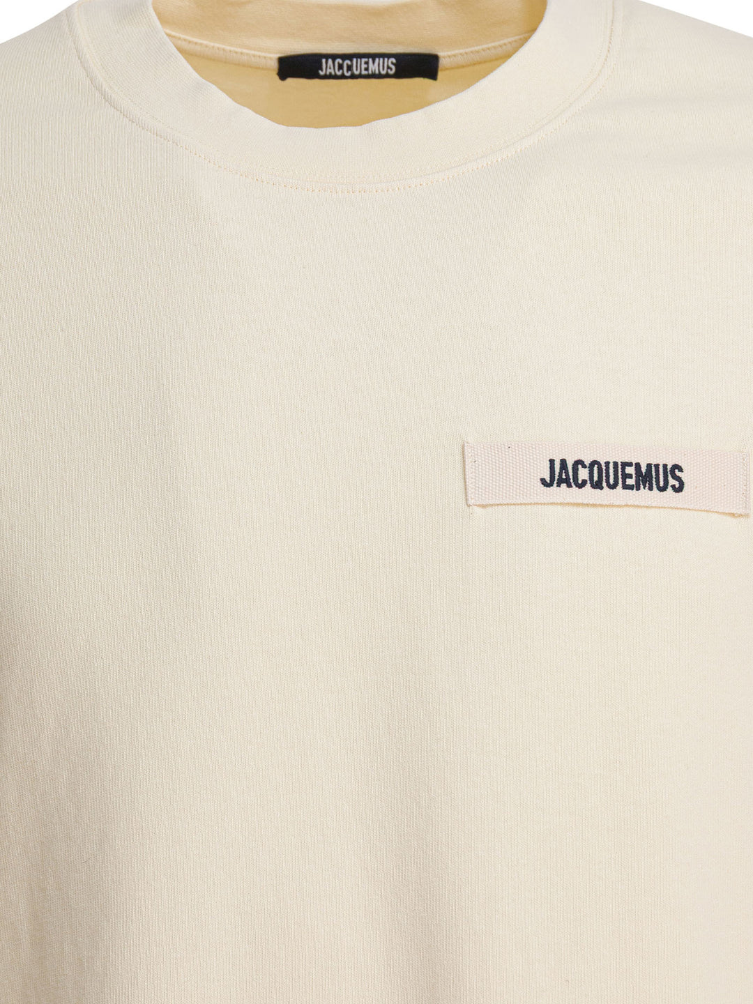 Jacquemus T-Shirt With Gros Grain Logo T-shirts - Beige | 483cf918a86be6fc2d2b3ca0096b2974674e7b32