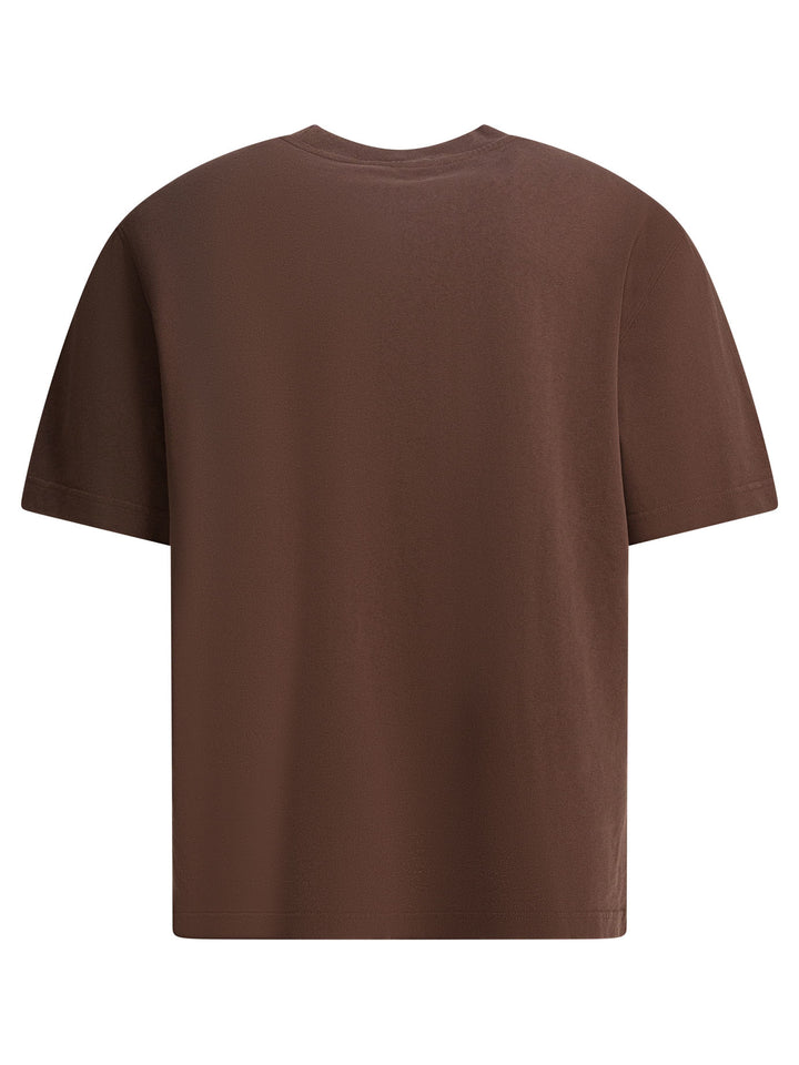 Jacquemus T-Shirt With Gros Grain Logo T-shirts - Brown | 8efcb107b6cfdd2893f34bb149be656f4f7ccb87