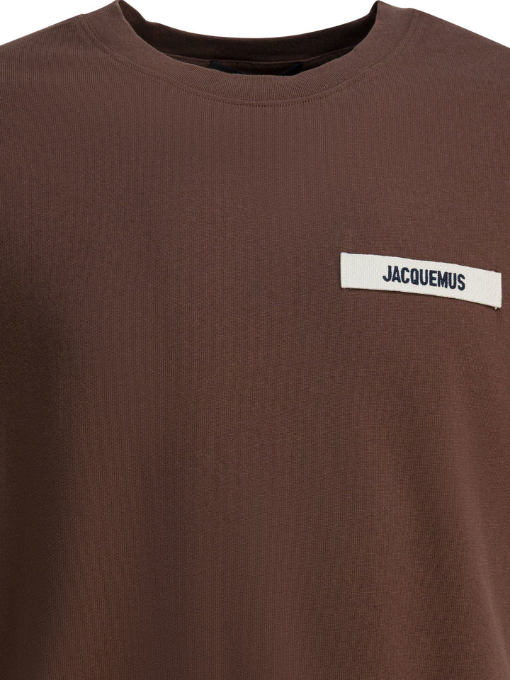 Jacquemus T-Shirt With Gros Grain Logo T-shirts - Brown | 49a7f236a82a73bacc290b909980305837dd72e7