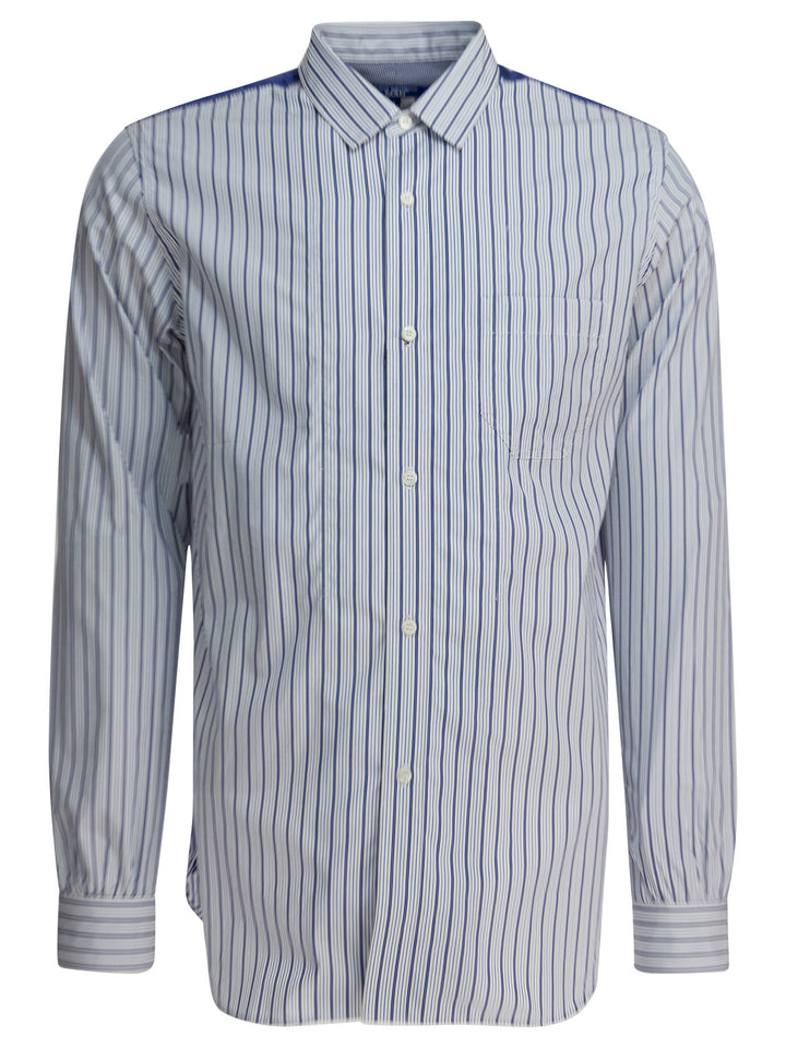 Junya Watanabe Man Cotton Striped Shirt Shirts - Light blue | 9fcd32e0eb75b7c41b25951adc3af15668955a68