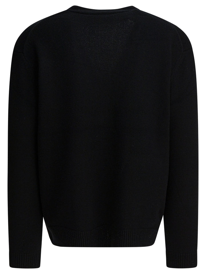 Maison Kitsuné Wool Cardigan With Fox Head Knitwear - Black | 61112062c5f366ec23885065f37599dfe70ecdee