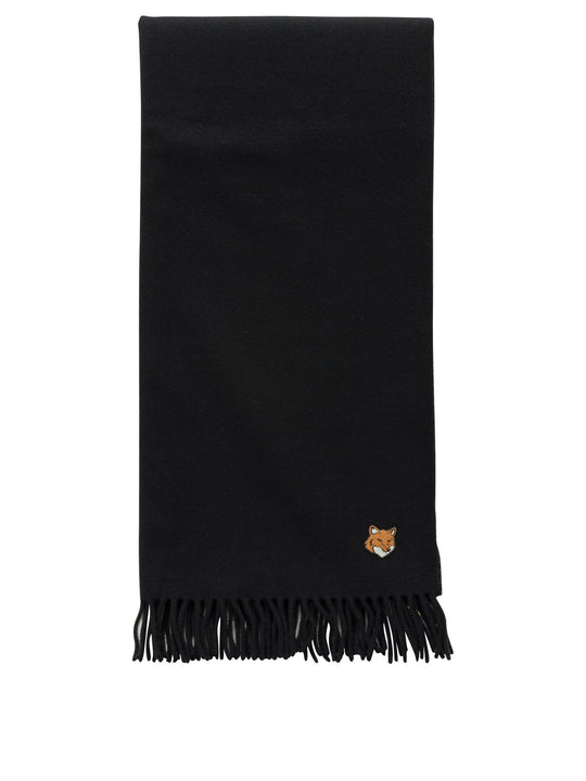 Virgin Wool Fox Scarf Sciarpe & Foulard Black