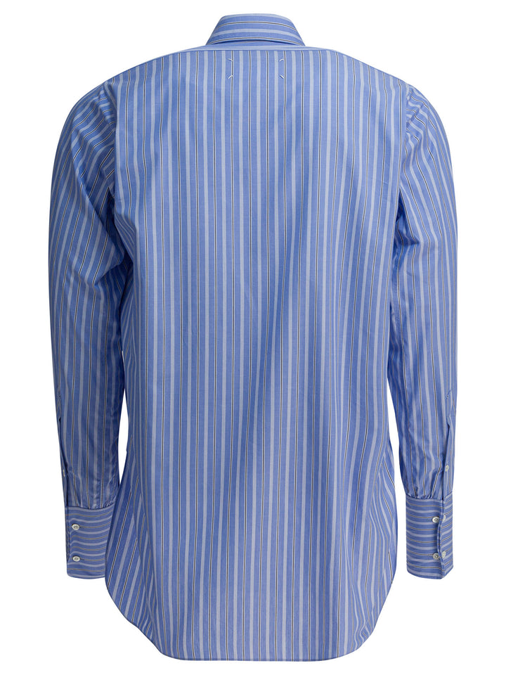 Maison Margiela Cotton Striped Shirt Shirts - Light blue | 75a0845bc9ee54bf7eae7ecd48bdd8535c821fcc