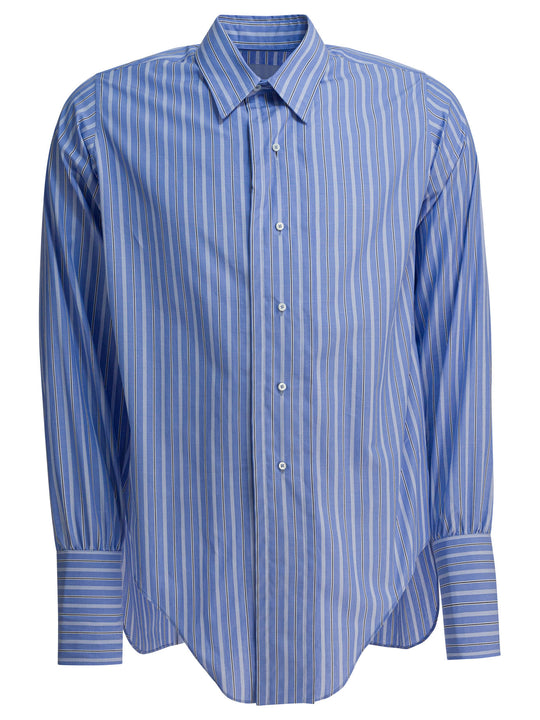 Cotton Striped Shirt Shirts Light Blue
